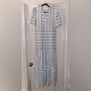 Blue and White Maxi Dress